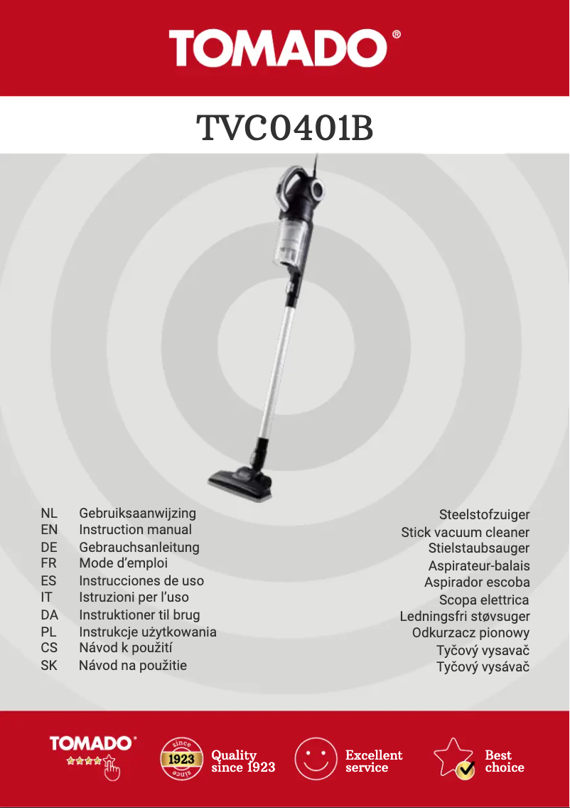 Imagen de la primera página del manual del dispositivo TVC0401B