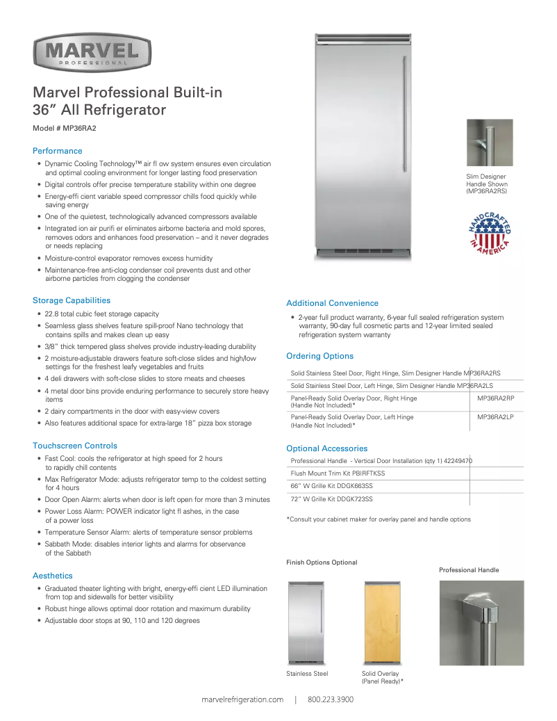 Página 1 del manual Manual de usuario Marvel MP36RA2R