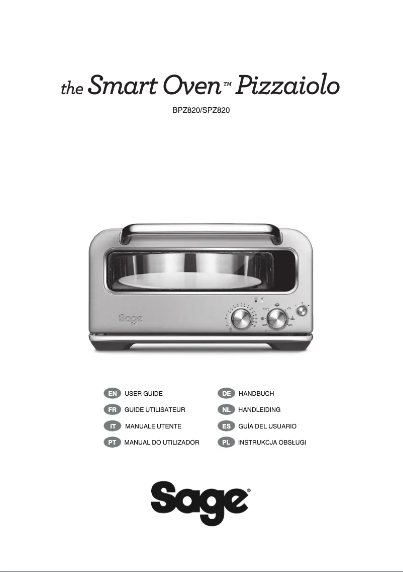 Imagen de la primera página del manual del dispositivo the Smart Oven Pizzaiolo SPZ820