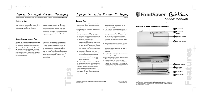 Página nº 1 - Manual de usuario FoodSaver V2050