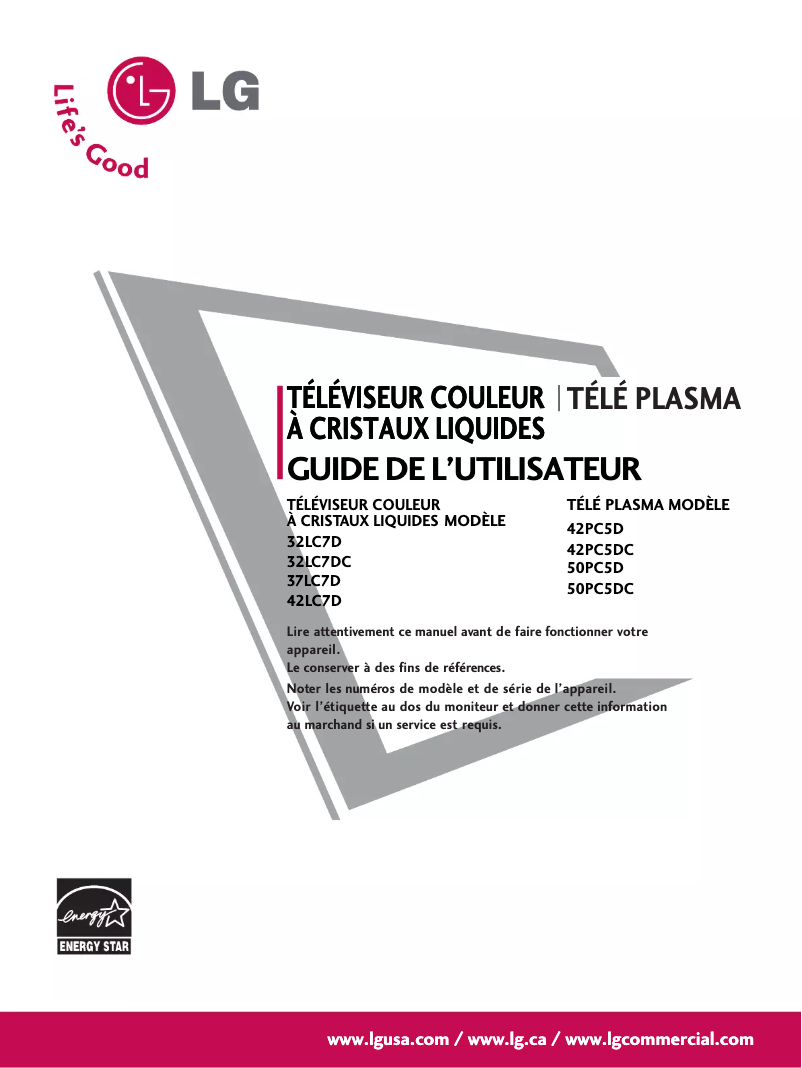 Imagen de la primera página del manual del dispositivo 42LC7D