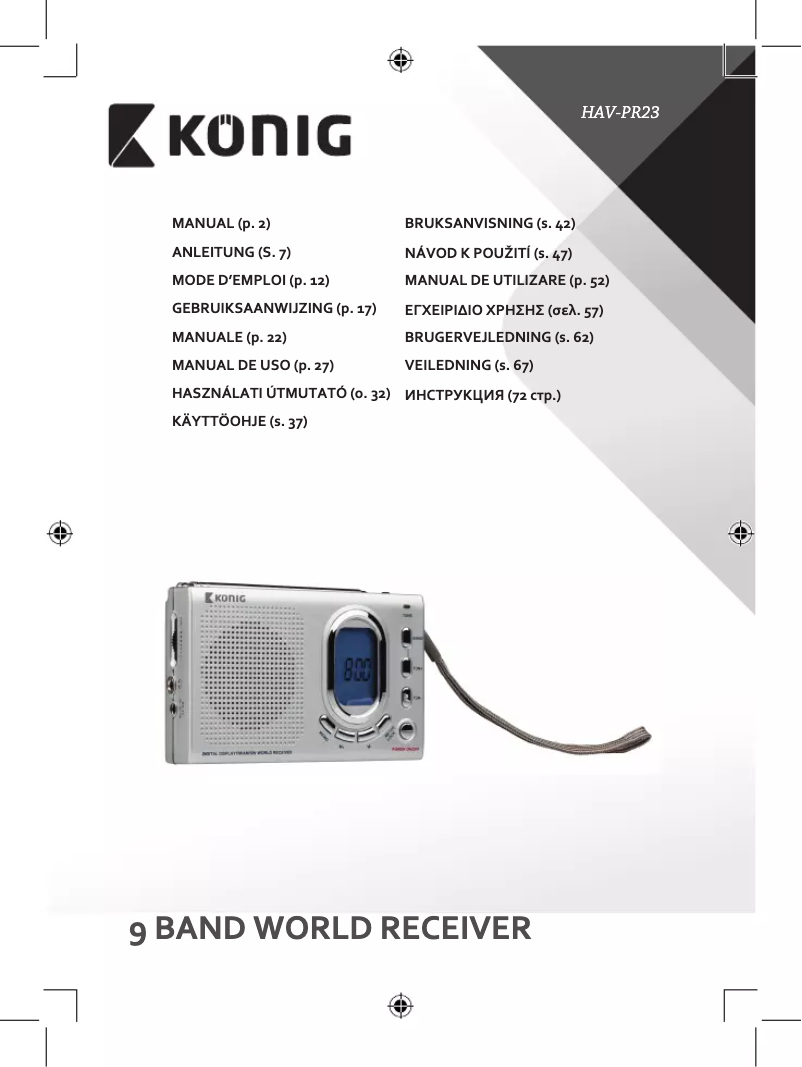 Página 1 del manual Manual de usuario Konig HAV-PR23