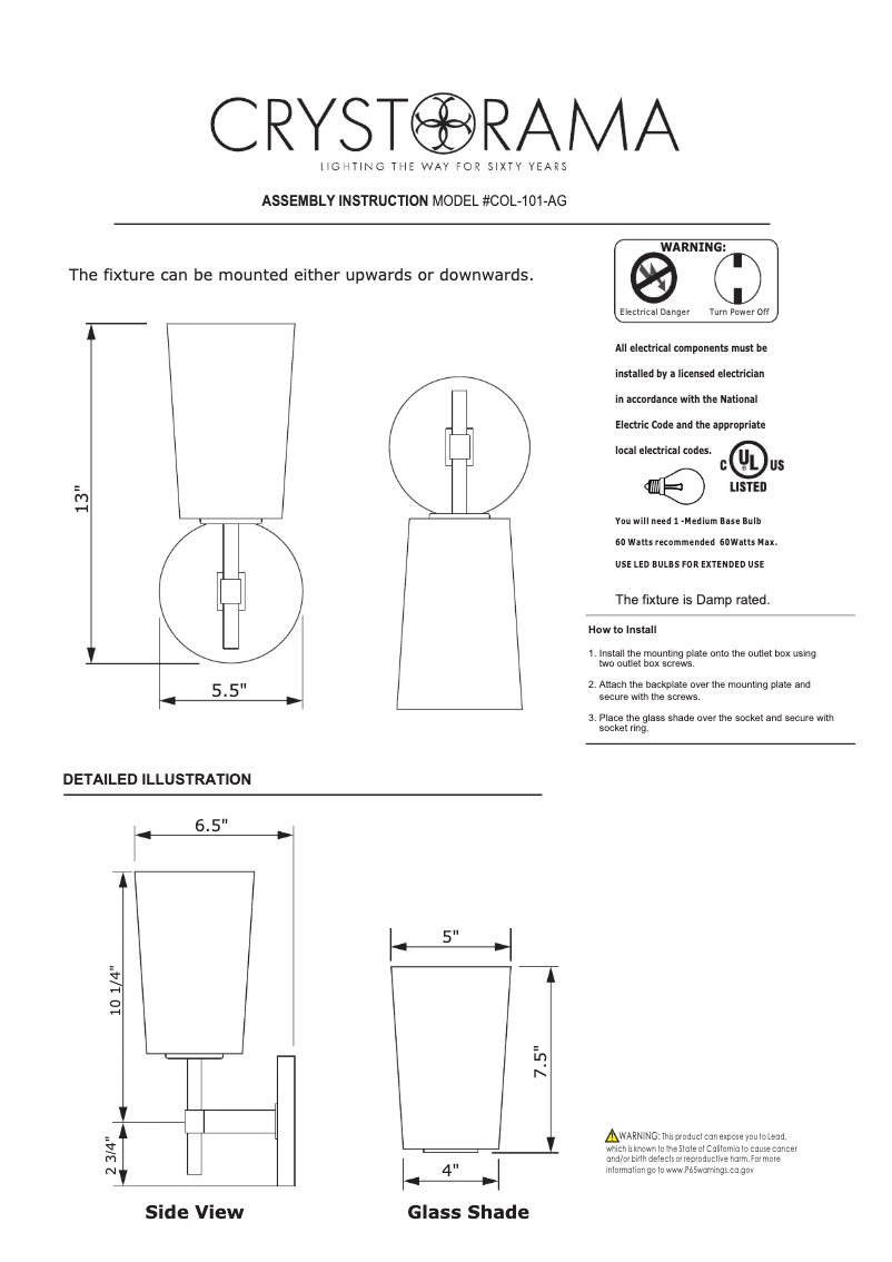 Imagen de la primera página del manual del dispositivo Colton COL-101-AG