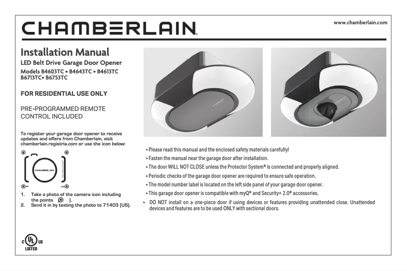 Imagen de la primera página del manual del dispositivo B4613TC