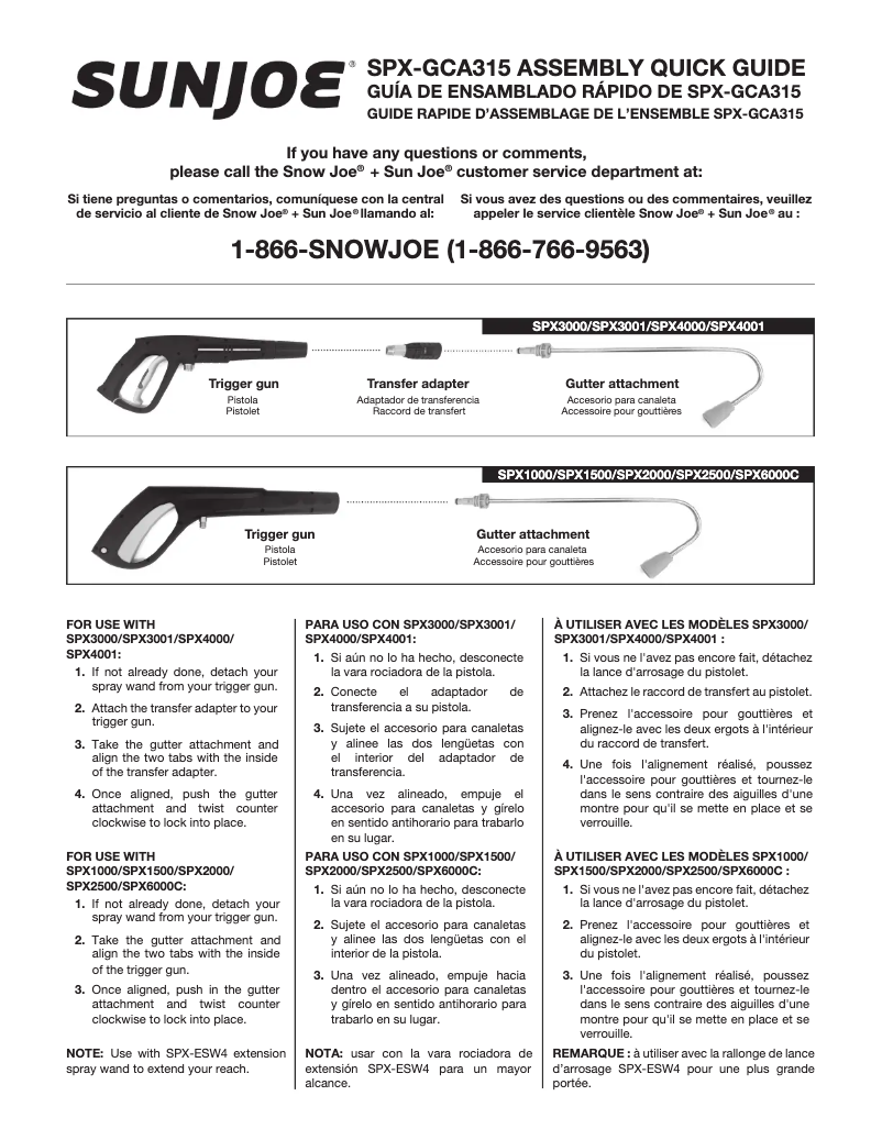 Página nº 1 - Manual de usuario Sun Joe SPX-GCA315