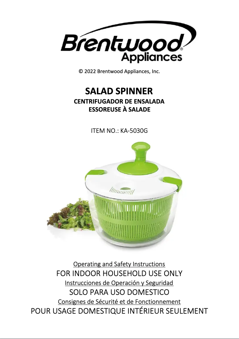 Imagen de la primera página del manual del dispositivo KA-5030G