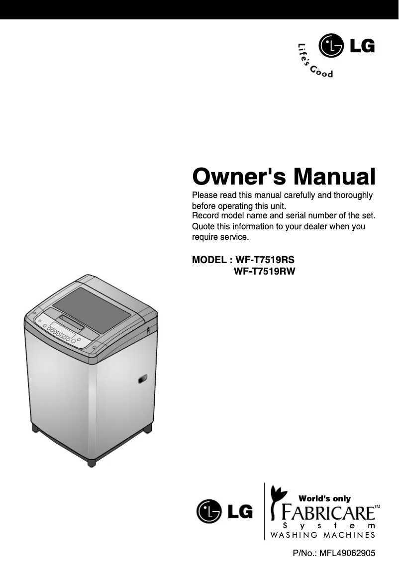 Imagen de la primera página del manual del dispositivo WF-T7519RS
