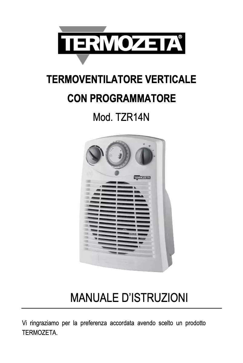Página 1 del manual Manual de usuario Termozeta TZR14N