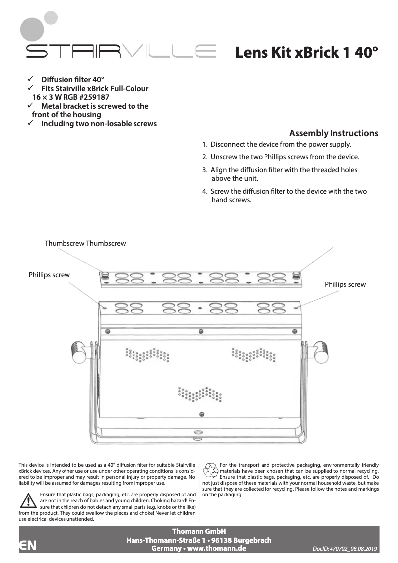 Imagen de la primera página del manual del dispositivo xBrick 1 40°
