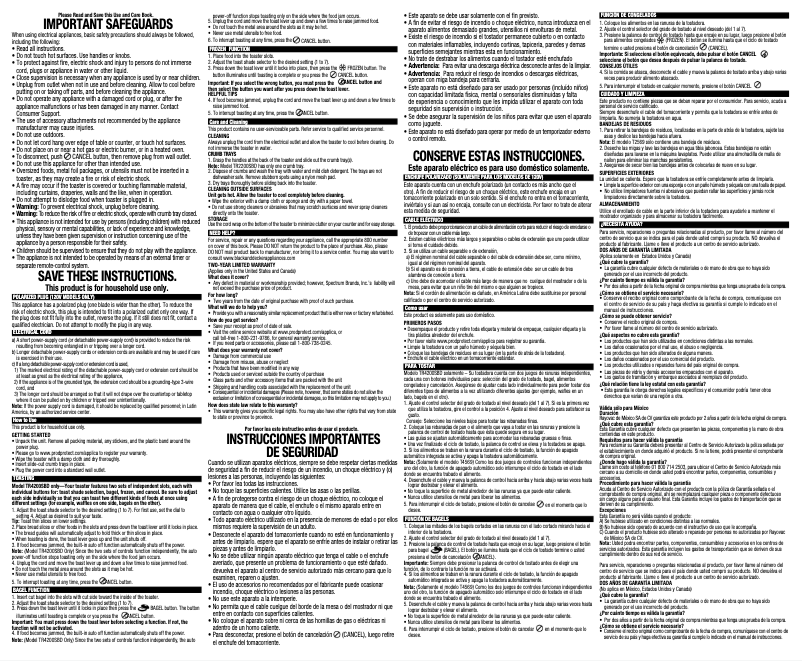 Imagen de la primera página del manual del dispositivo TR2200WSD