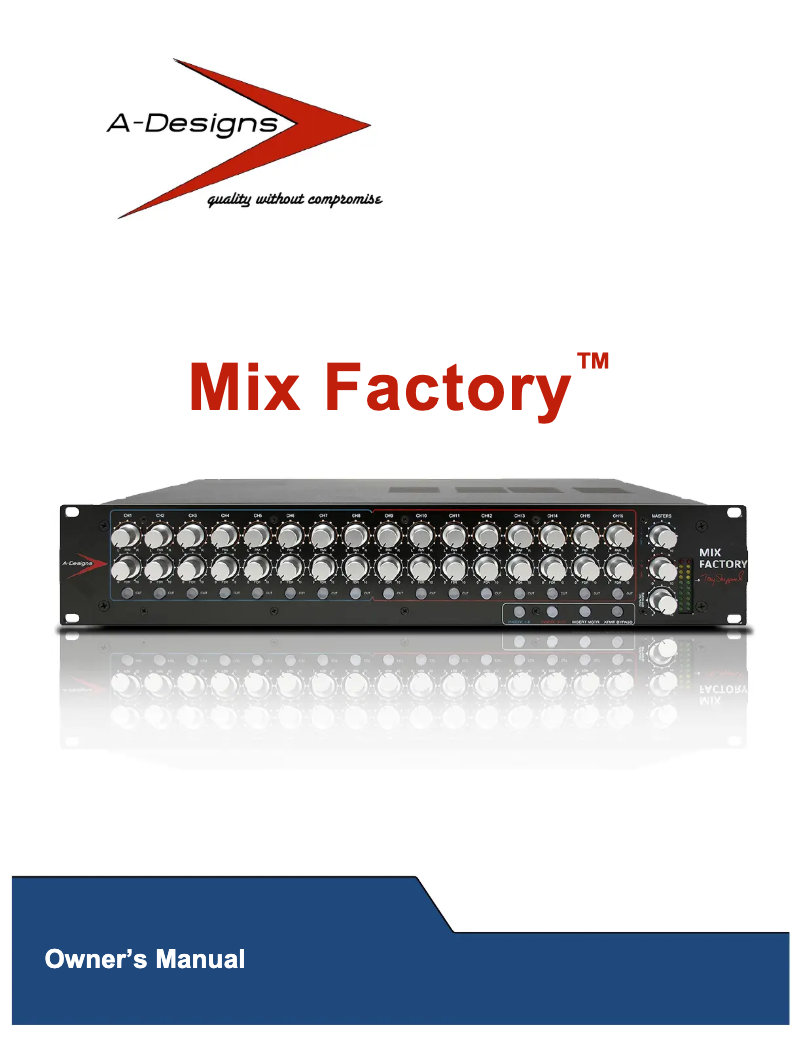 Página 1 del manual Manual de usuario A-Designs Mix Factory