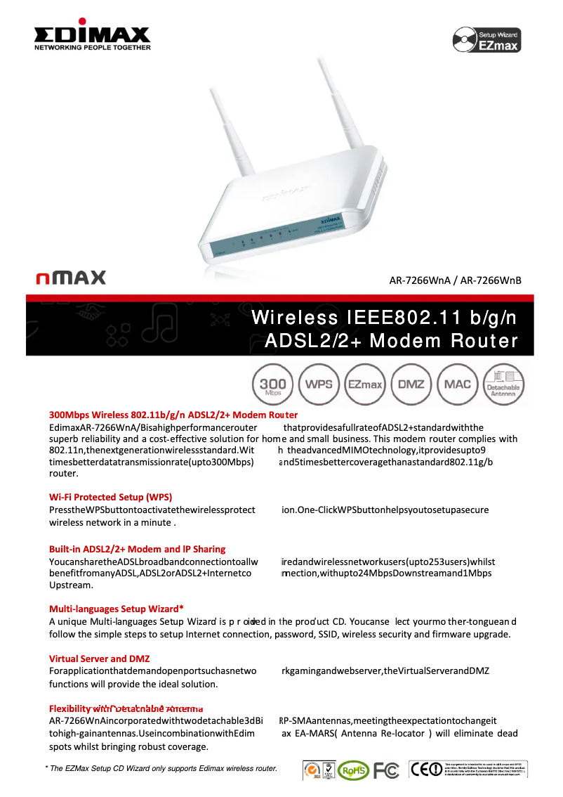 Imagen de la primera página del manual del dispositivo AR-7266WNA