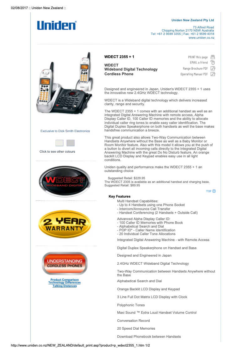 Página 1 del manual Manual de usuario Uniden XS 215