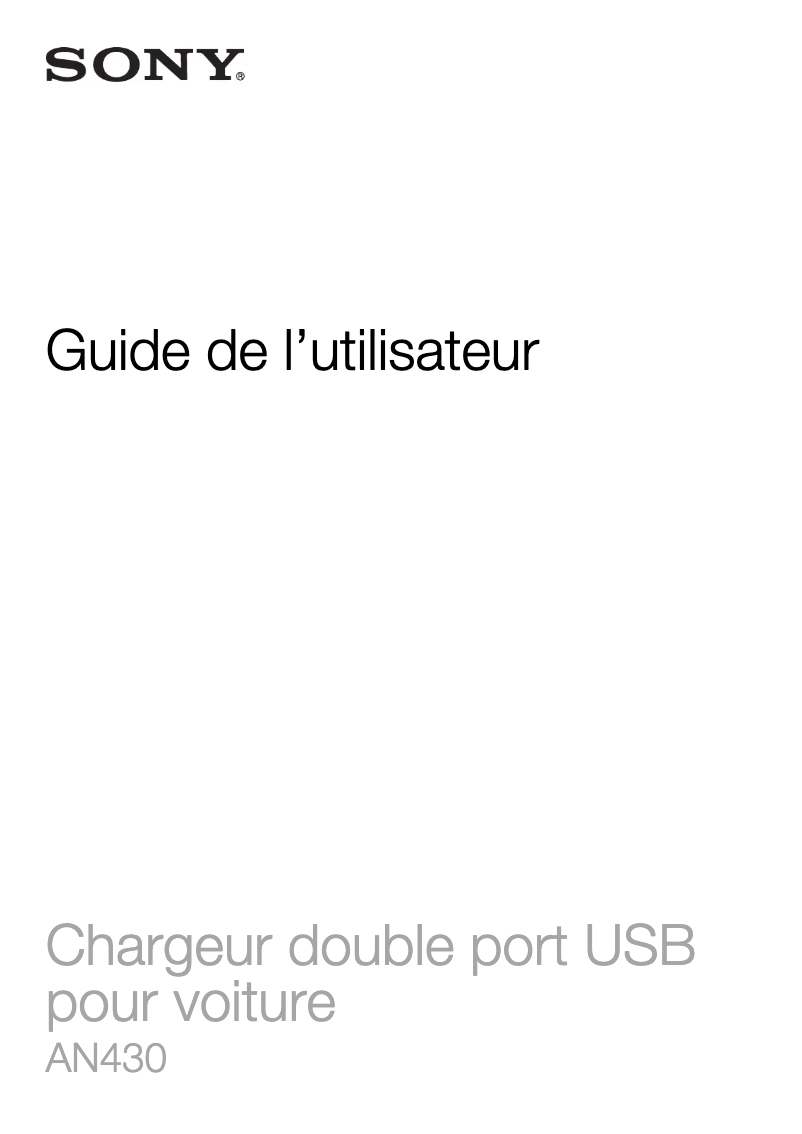 Página 1 del manual Manual de usuario Sony AN430