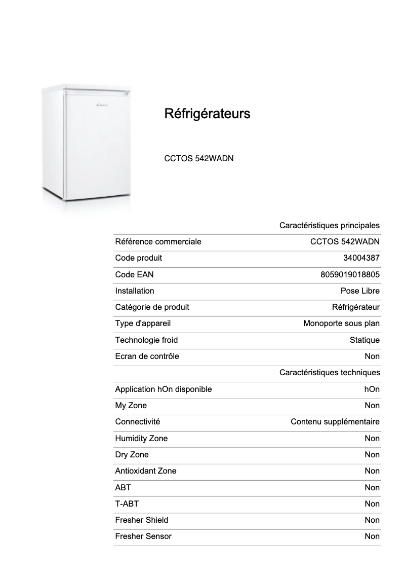 Imagen de la primera página del manual del dispositivo CCTOS 542WADN