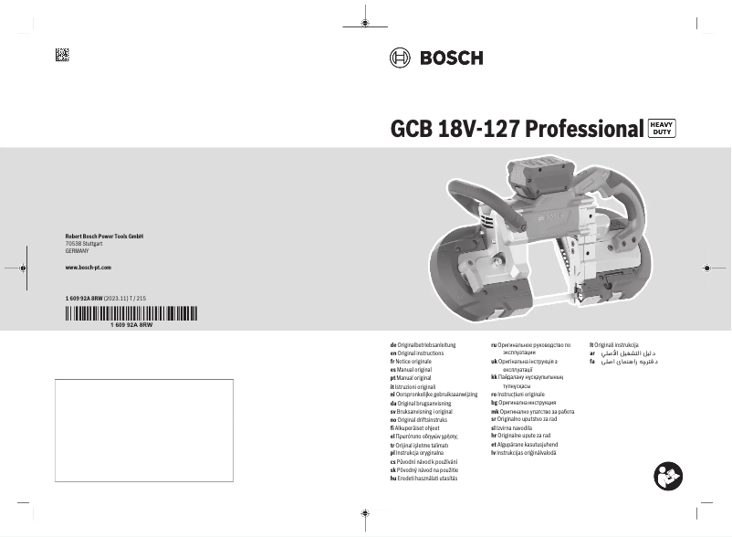 Imagen de la primera página del manual del dispositivo GCB 18V-127 Professional