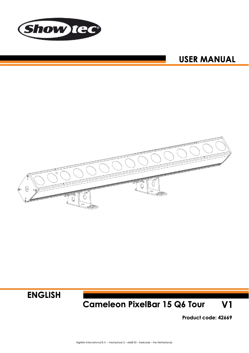 Página nº 1 - Manual de usuario Showtec Cameleon PixelBar 15 Q6 Tour