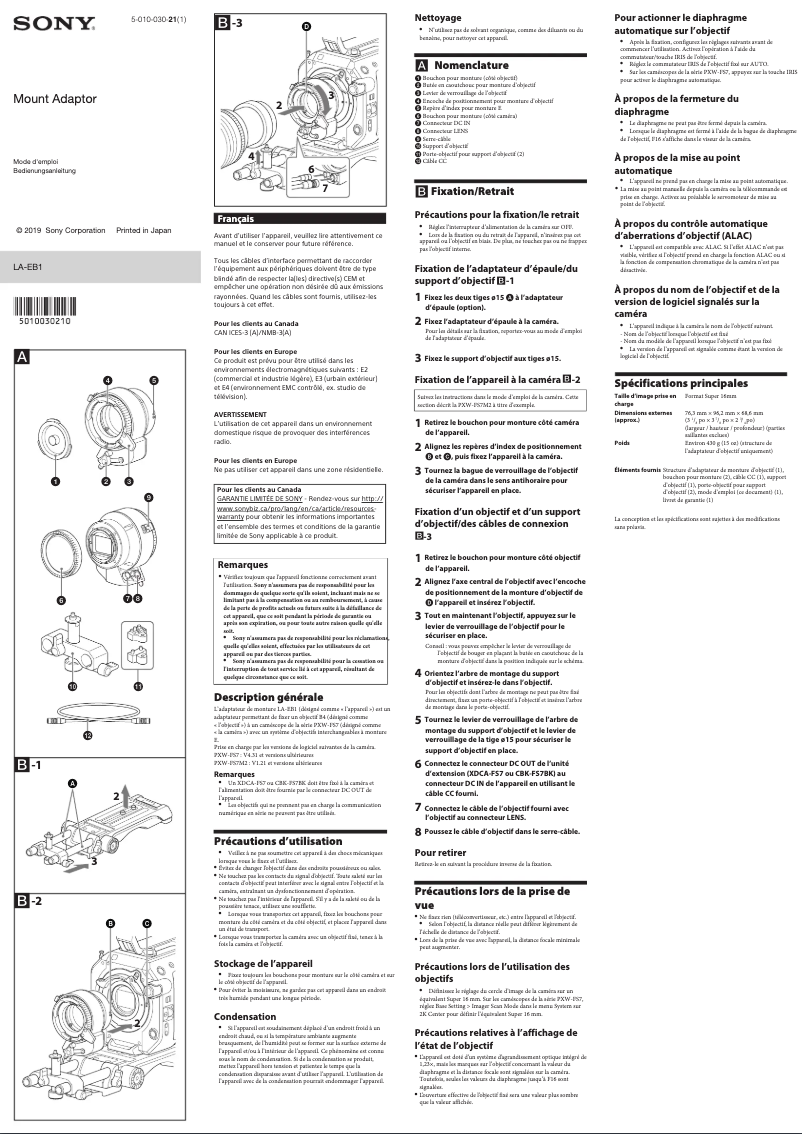 Página 1 del manual Manual de usuario Sony LA-EB1