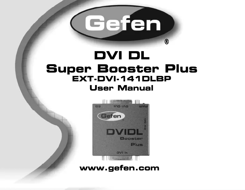 Página nº 1 - Manual de usuario Gefen EXT-DVI-141DLBP
