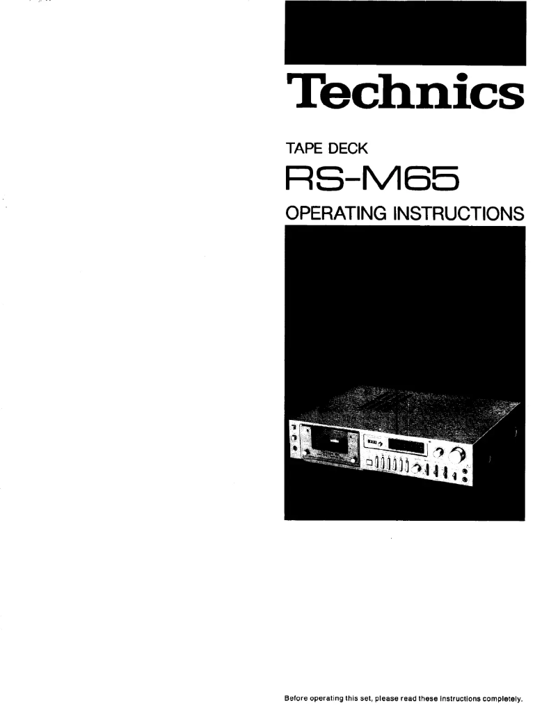 Imagen de la primera página del manual del dispositivo RS-M65