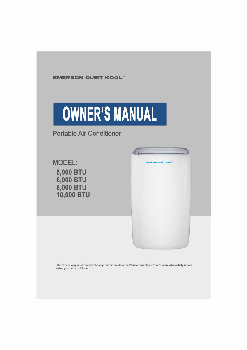 Imagen de la primera página del manual del dispositivo Quiet Kool EAPC6RSC1