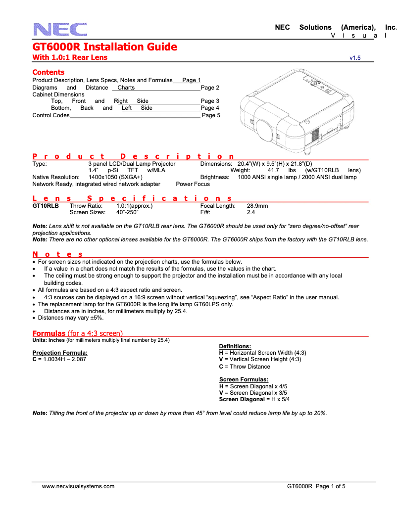 Imagen de la primera página del manual del dispositivo GT6000R