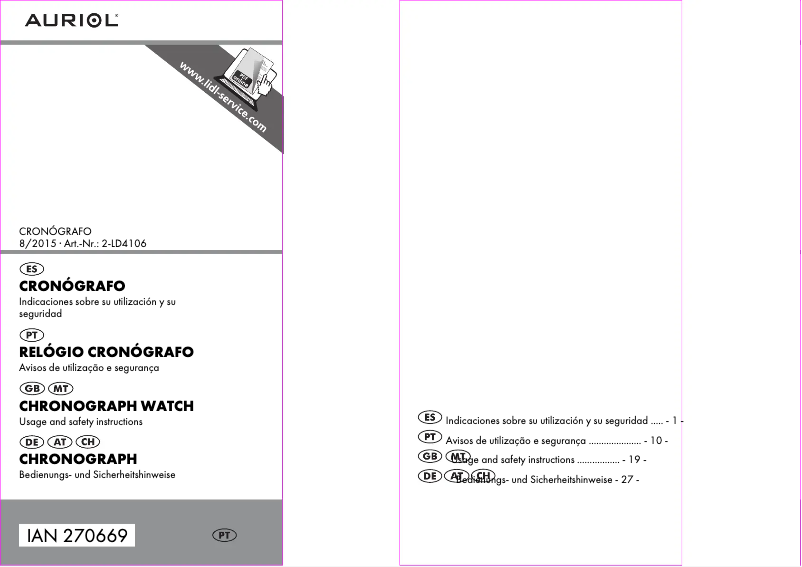 Imagen de la primera página del manual del dispositivo IAN 270669