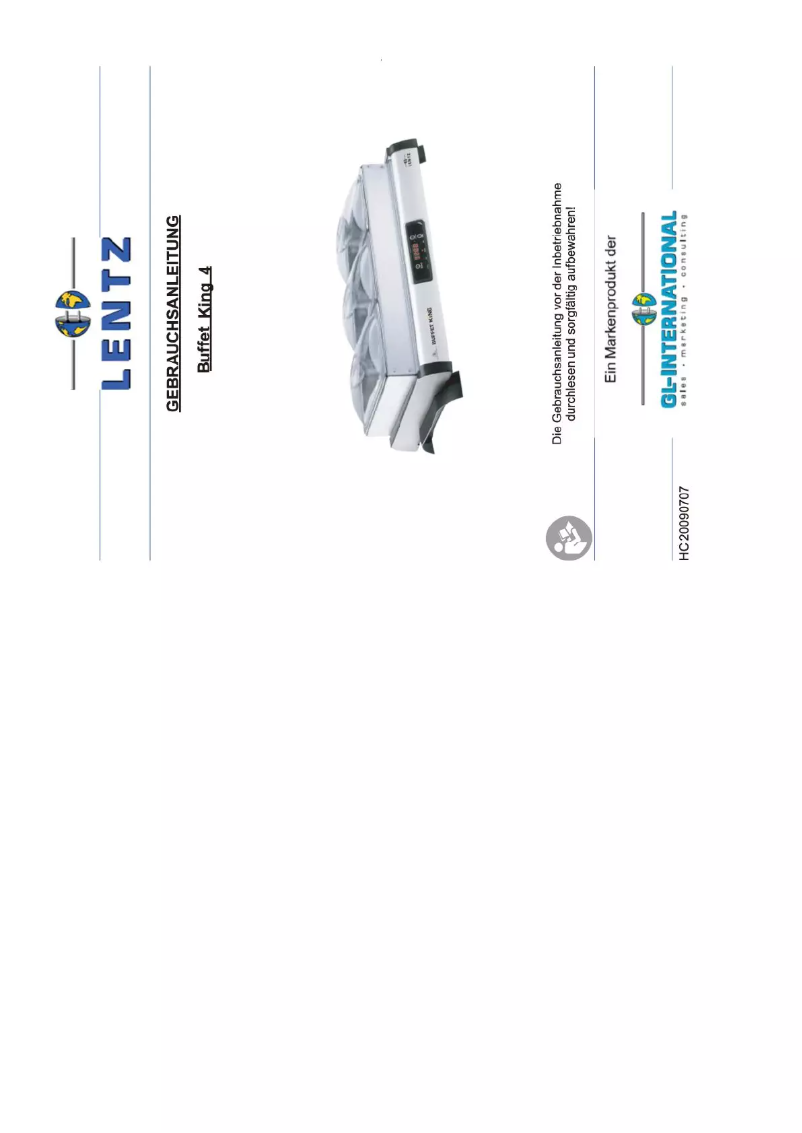 Imagen de la primera página del manual del dispositivo Buffet King 4