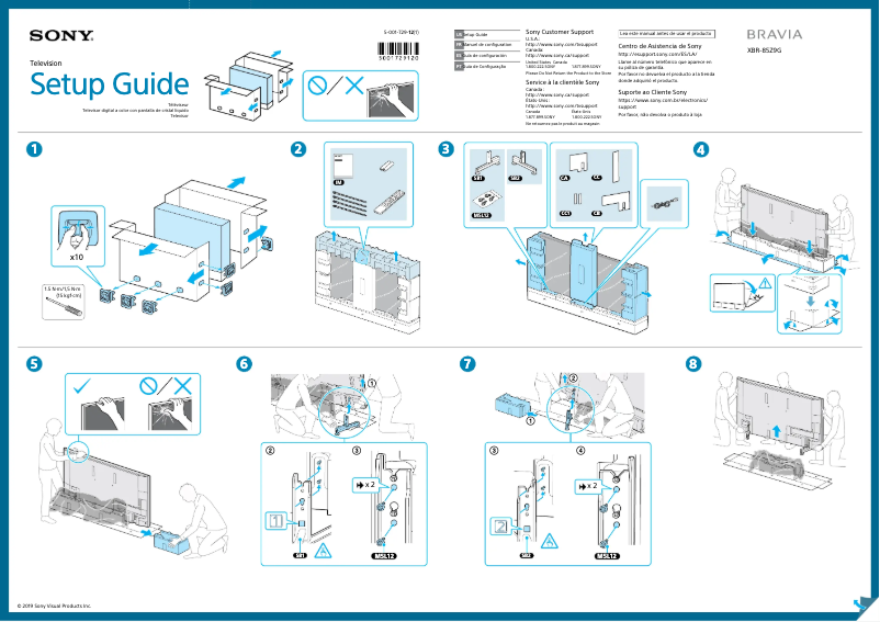 Imagen de la primera página del manual del dispositivo Bravia XBR-85Z9G