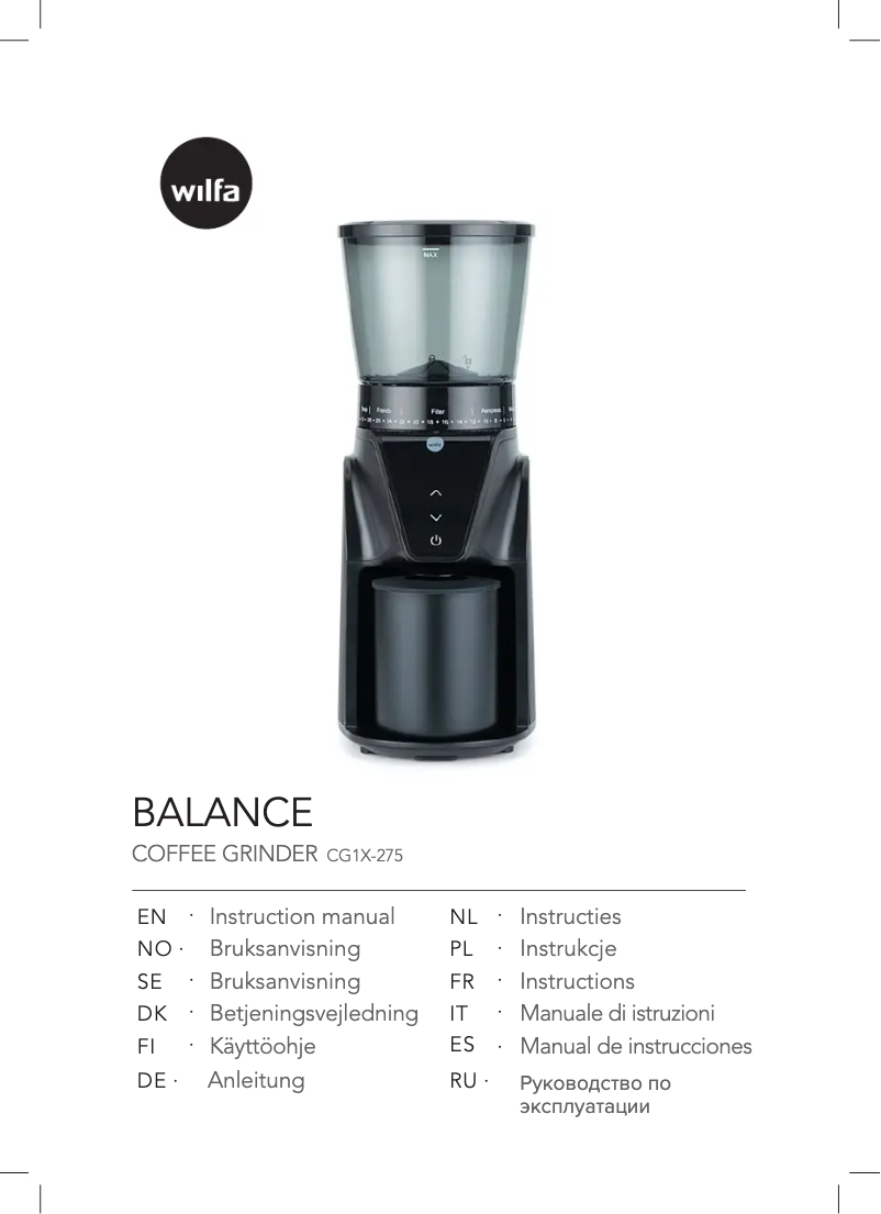 Imagen de la primera página del manual del dispositivo Balance CG1S-275