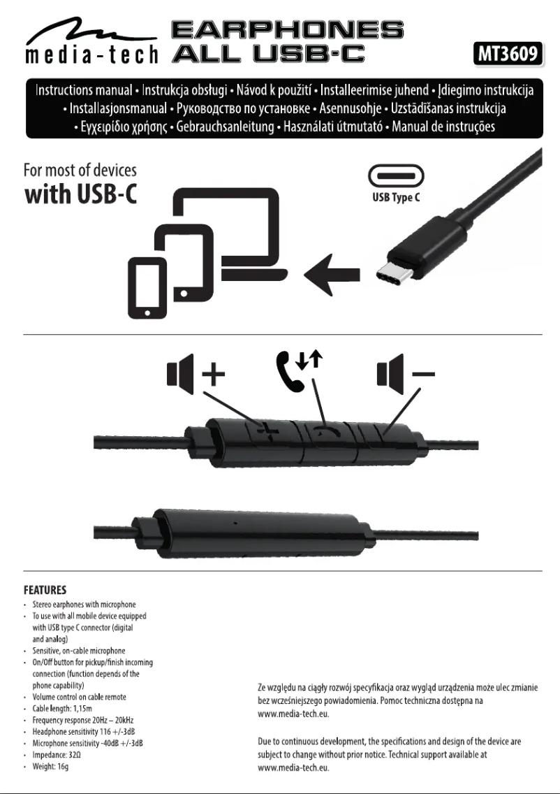 Página 1 del manual Manual de usuario Media-Tech MT3609K