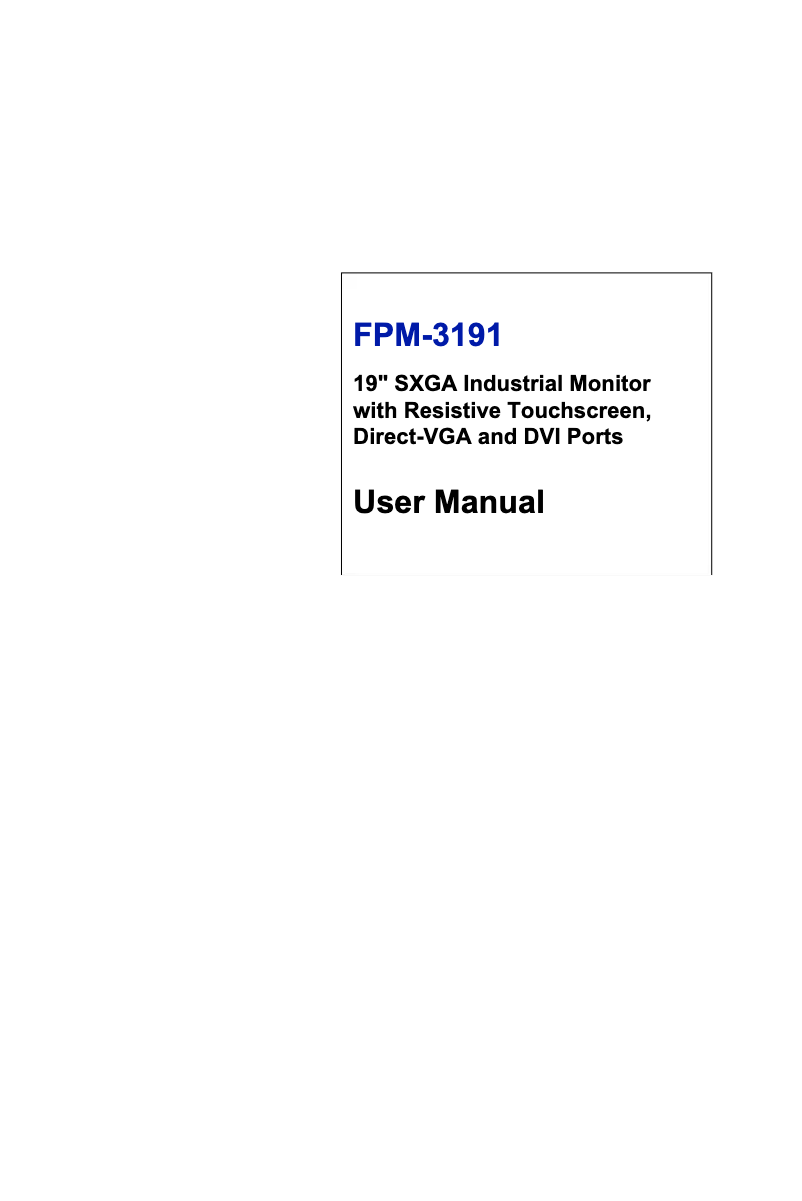 Imagen de la primera página del manual del dispositivo FPM-3191