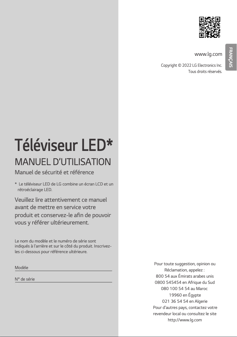 Imagen de la primera página del manual del dispositivo 65UQ80006LD