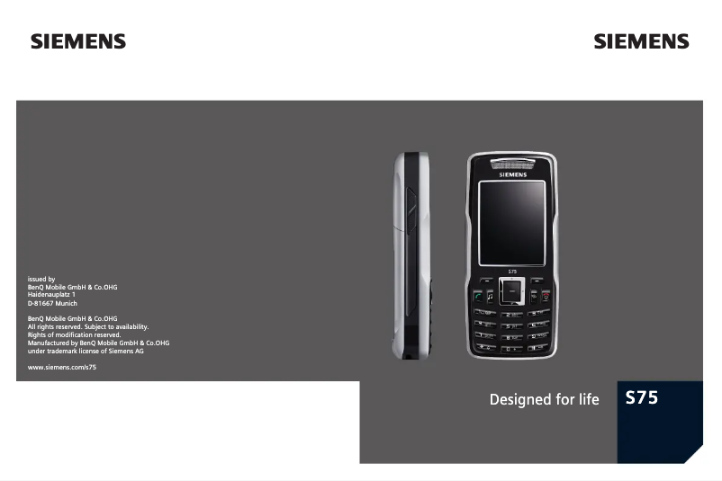 Imagen de la primera página del manual del dispositivo S75