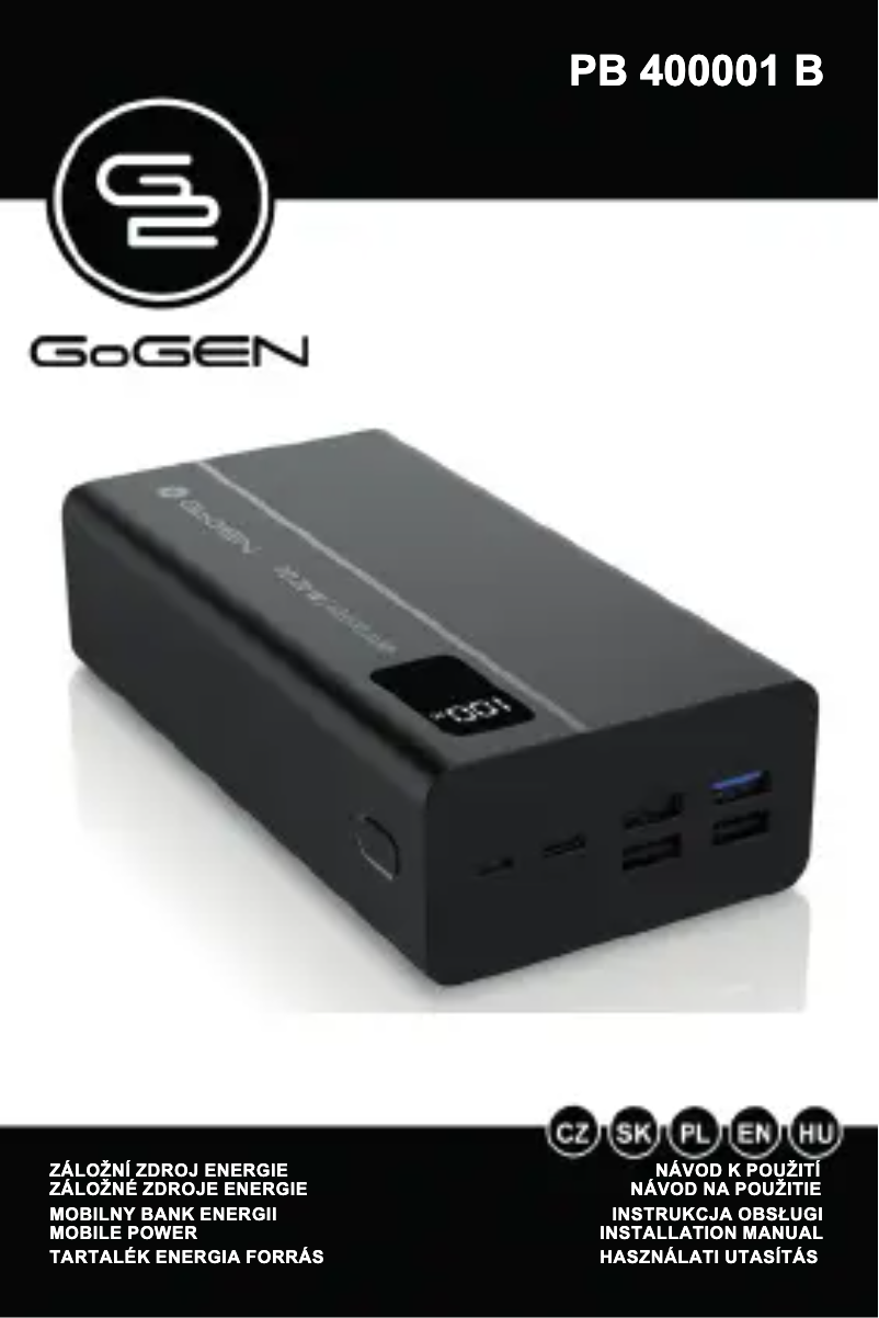 Imagen de la primera página del manual del dispositivo PB400001B