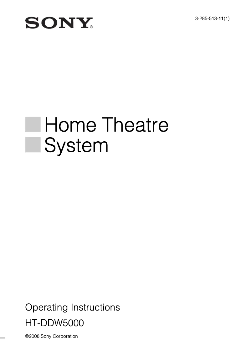 Página nº 1 - Manual de usuario Sony HT-DDW5000