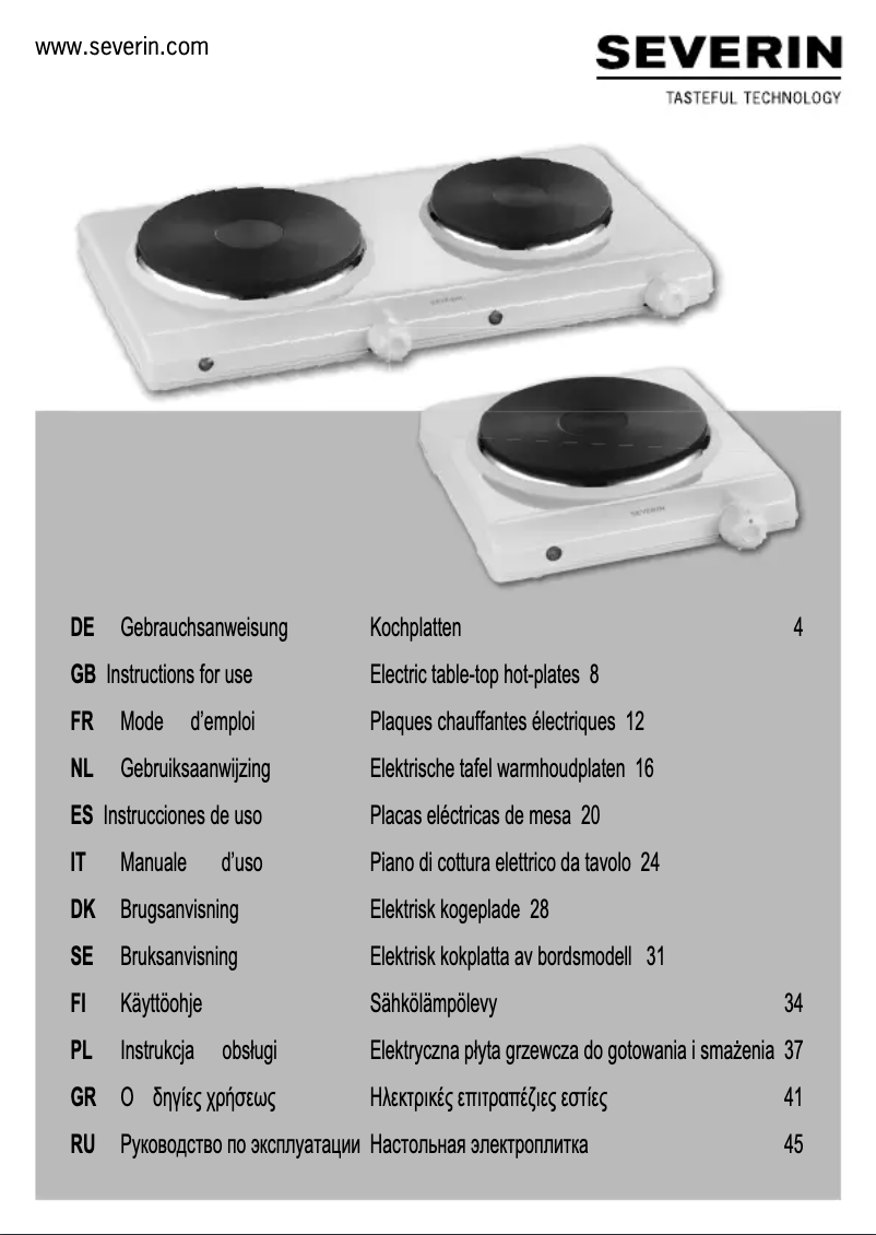 Página 1 del manual Manual de usuario Severin KP 1042