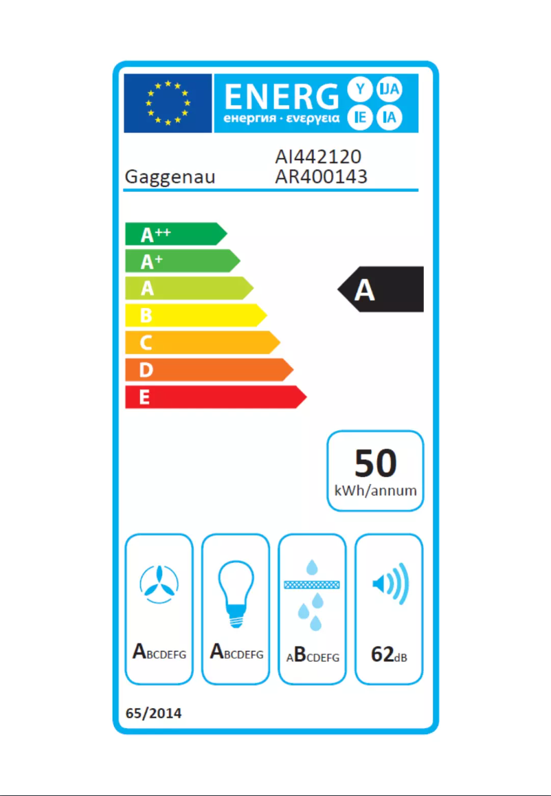 Página 1 del manual Etiqueta energética Gaggenau AI442120