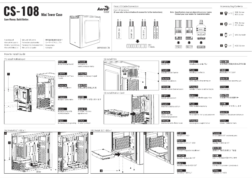 Página 1 del manual Manual de usuario AeroCool CS-108