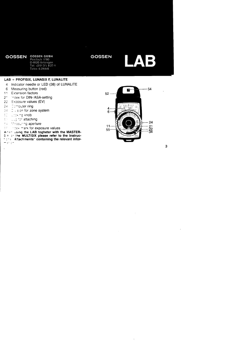 Imagen de la primera página del manual del dispositivo LAB
