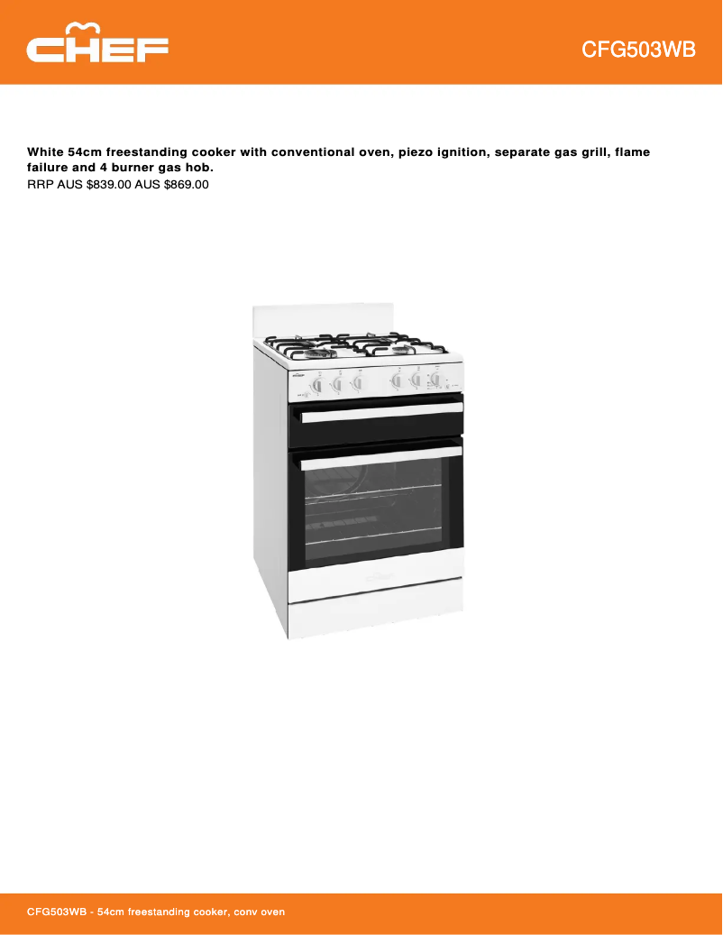 Página nº 1 - Ficha técnica Chef CFG503WB