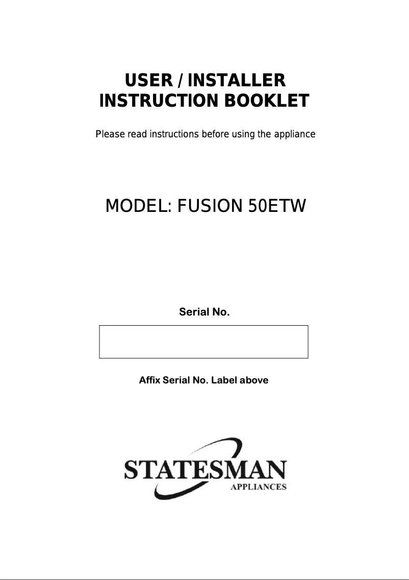 Imagen de la primera página del manual del dispositivo FUSION50ETW