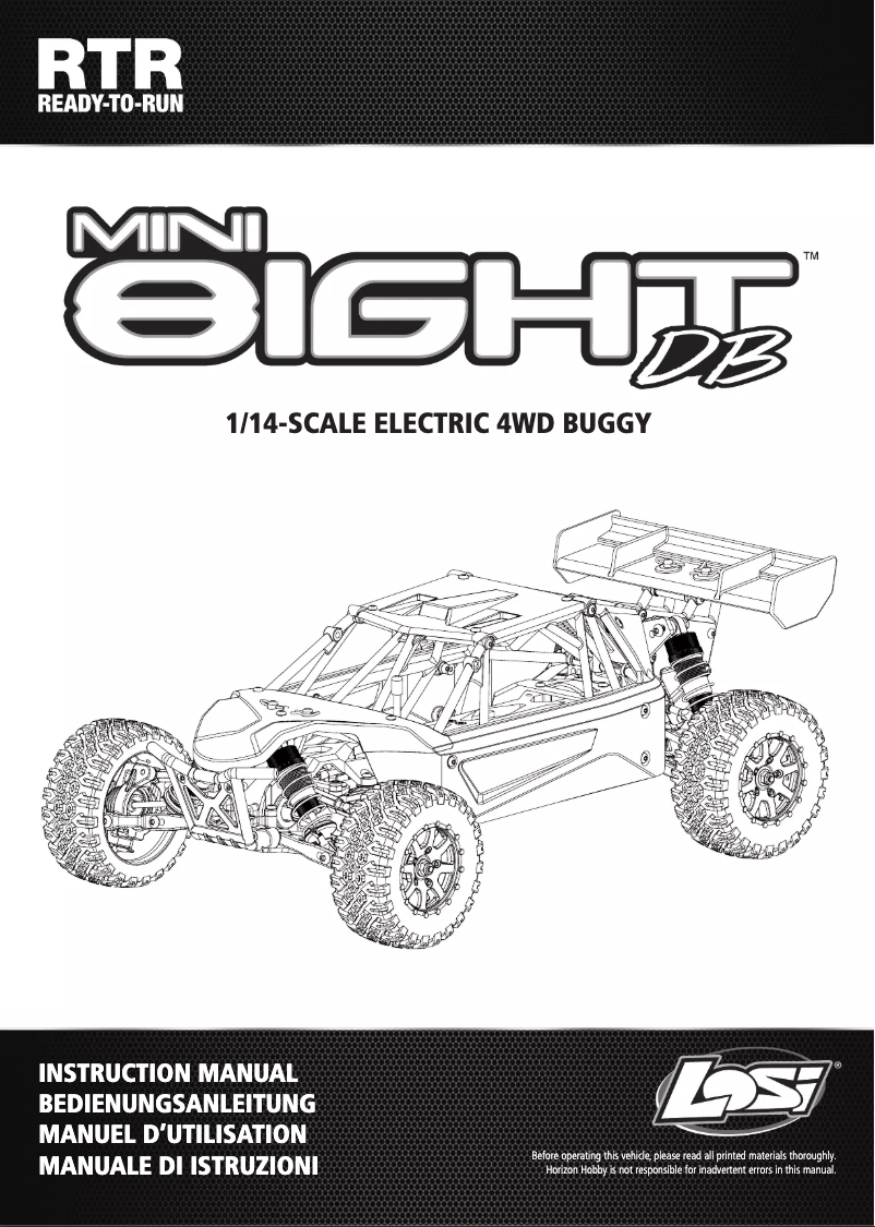 Página 1 del manual Manual de usuario Losi Mini 8ight DB