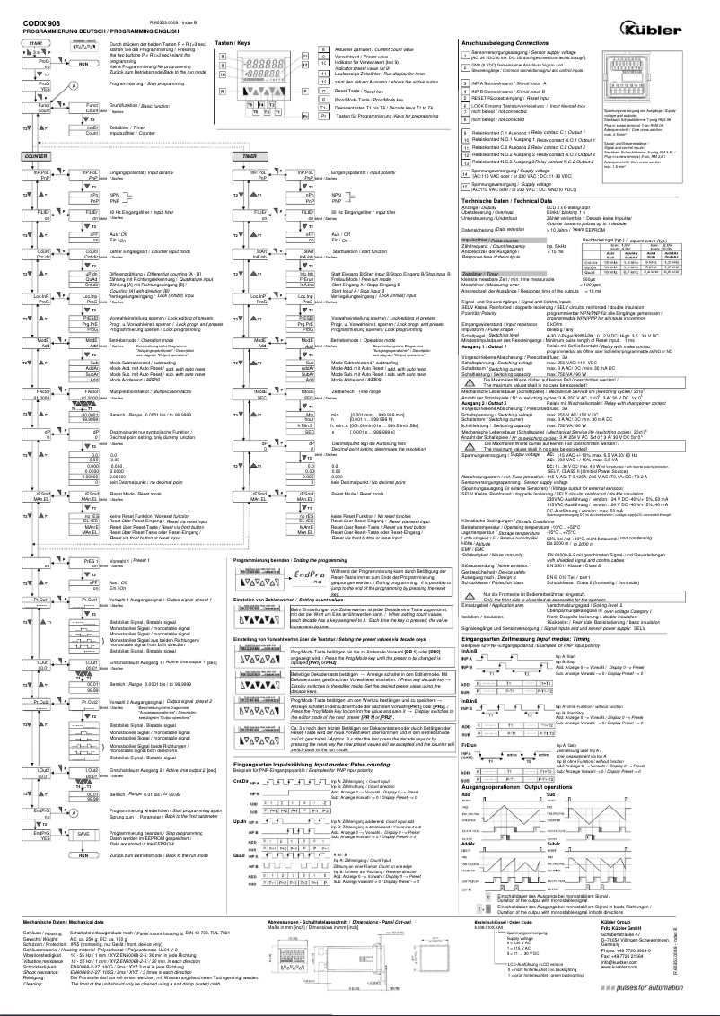 Página nº 1 - Manual de usuario Kübler Codix 908