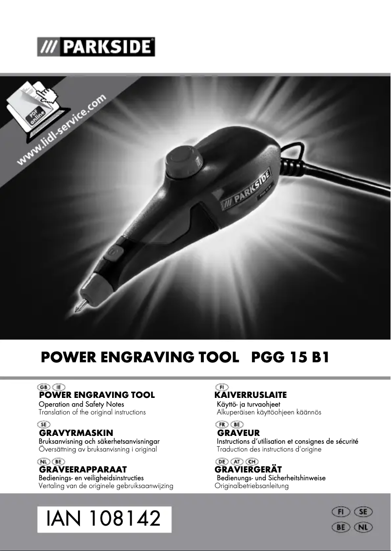 Página 1 del manual Manual de usuario Parkside PGG 15 B1