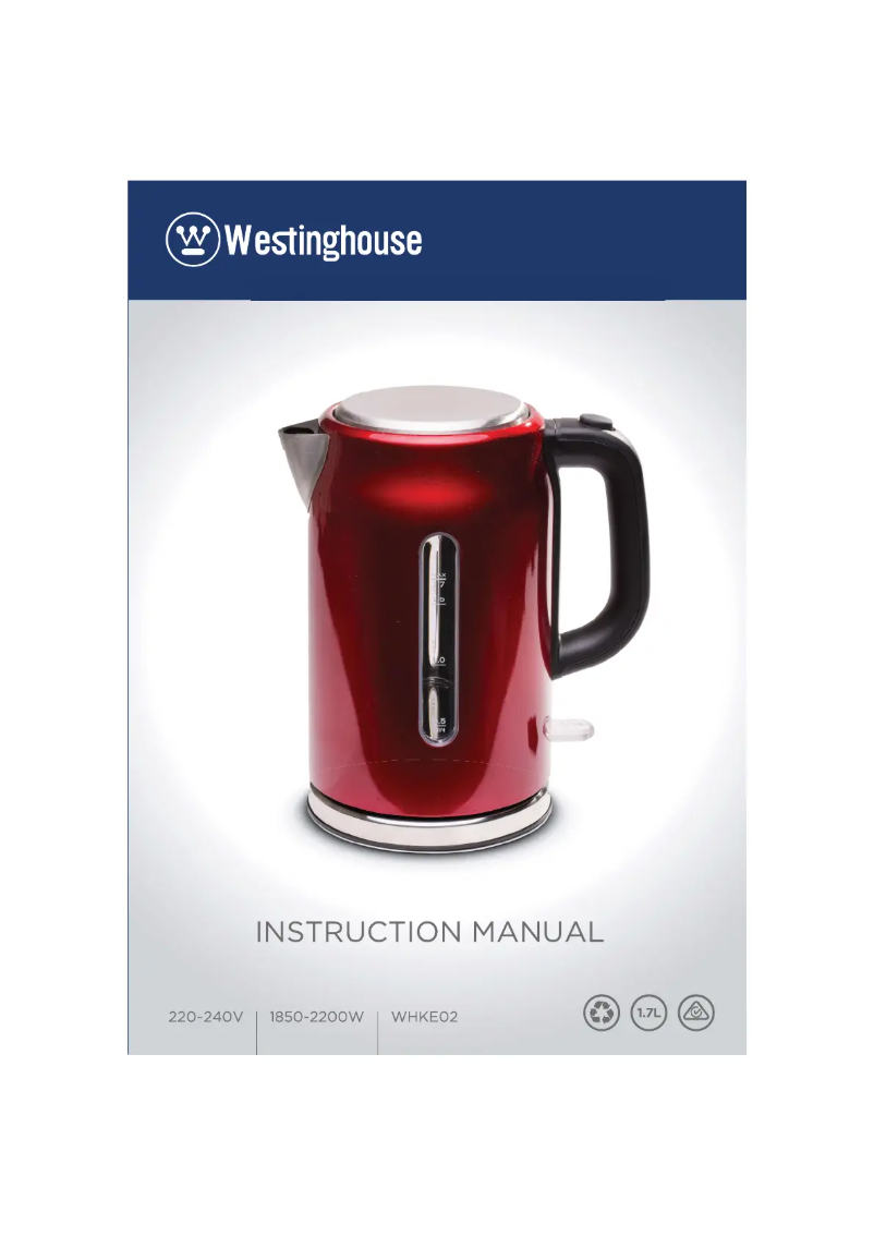 Página nº 1 - Manual de usuario Westinghouse WHKE02G