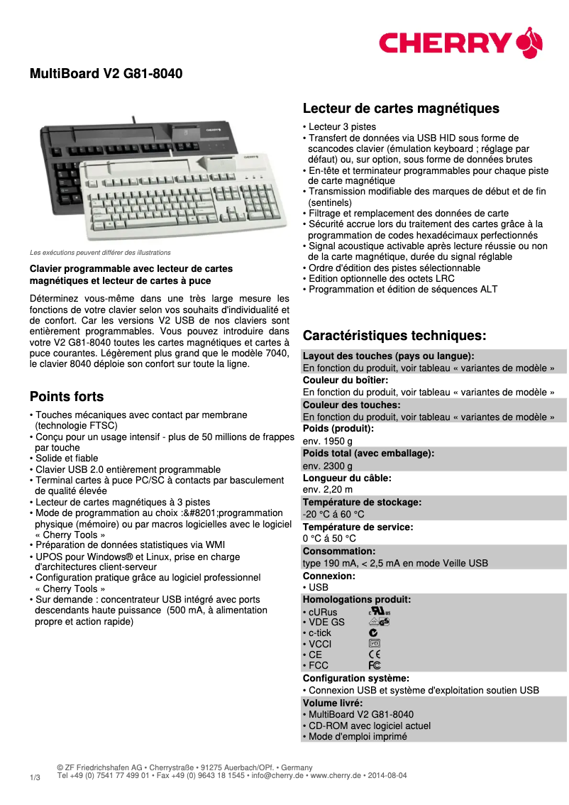 Imagen de la primera página del manual del dispositivo MultiBoard V2 G81-8040