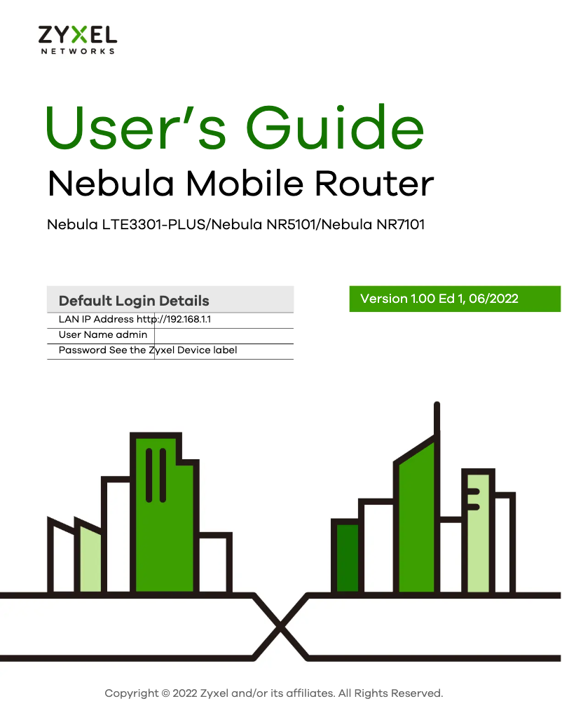 Imagen de la primera página del manual del dispositivo Nebula LTE3301-PLUS