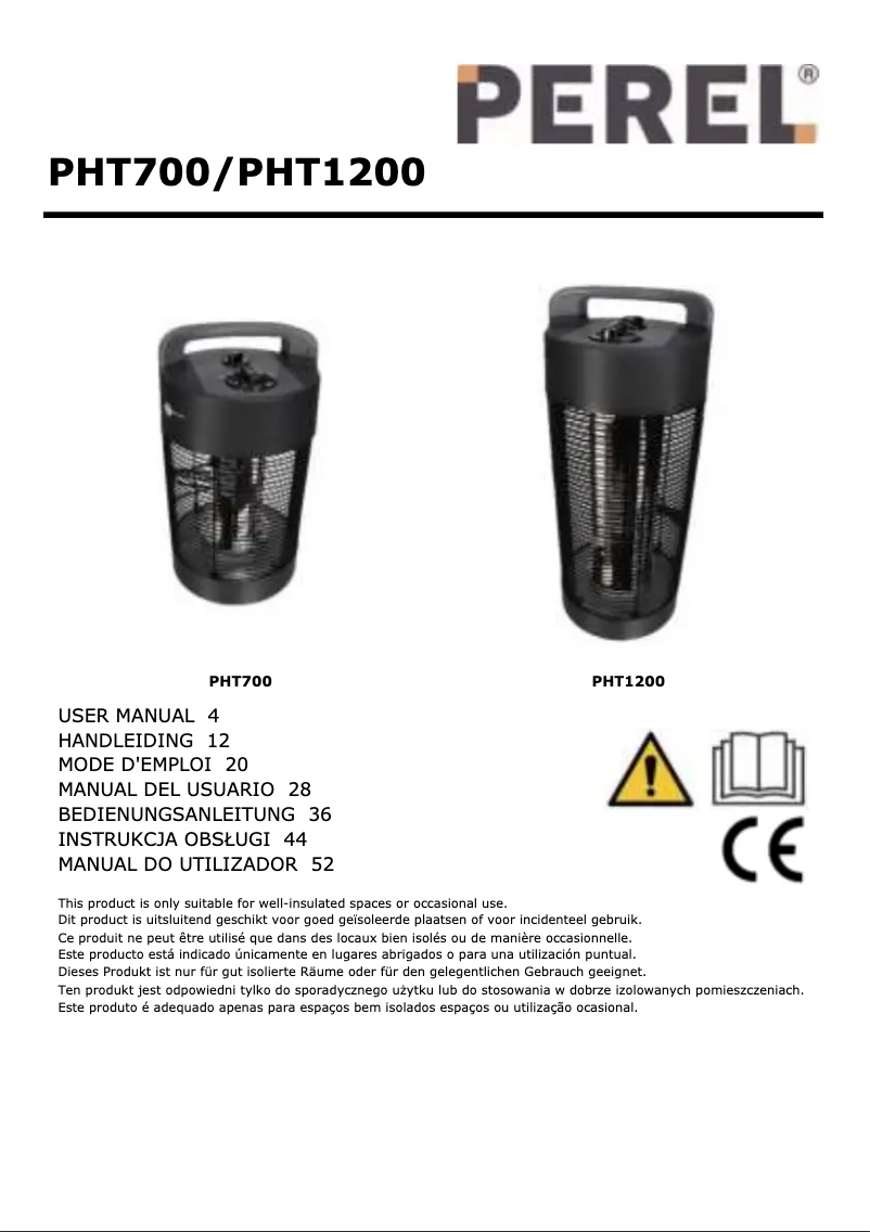 Imagen de la primera página del manual del dispositivo PHT2000