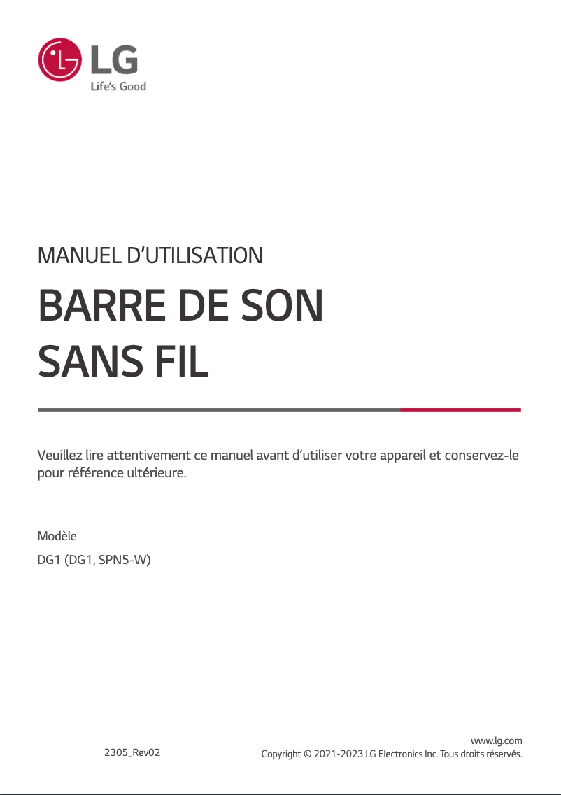 Página 1 del manual Manual de usuario LG DG1